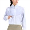altiland Womens Running Jacket UPF 50 Cropped Zip Athletic