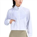 altiland Womens Running Jacket UPF 50 Cropped Zip Athletic