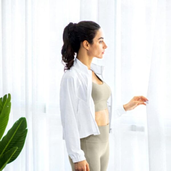 altiland Womens Running Jacket UPF 50 Cropped Zip Athletic