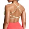 Aoxjox Womens Sports Bra Backless Padded Yoga Crop Top