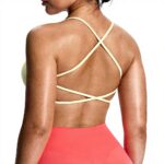 Aoxjox Womens Sports Bra Backless Padded Yoga Crop Top