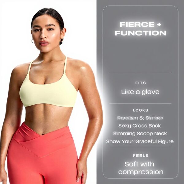 Aoxjox Womens Sports Bra Backless Padded Yoga Crop Top