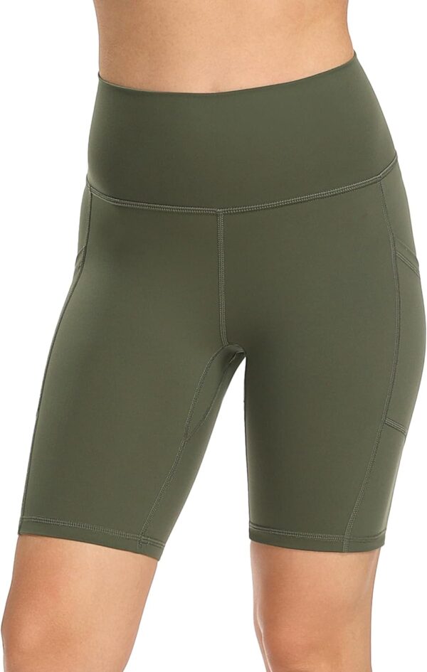 YUNOGA Womens Biker Shorts High Waist Yoga Pockets Workout-3