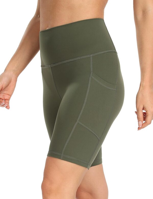 YUNOGA Womens Biker Shorts High Waist Yoga Pockets Workout-2