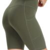 YUNOGA Womens Biker Shorts High Waist Yoga Pockets Workout-4