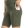 YUNOGA Womens Biker Shorts High Waist Yoga Pockets Workout-0